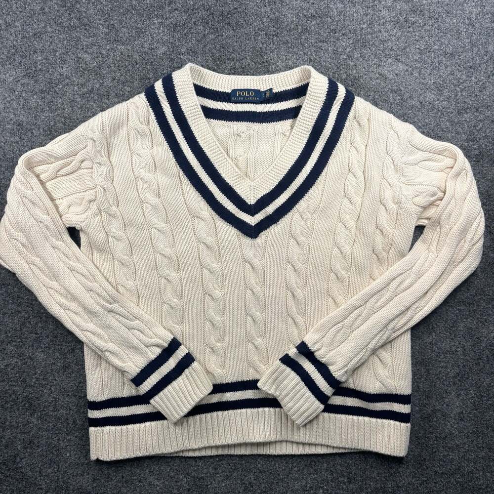 Polo Ralph Lauren Cable Knit Cotton Cricket Sweater